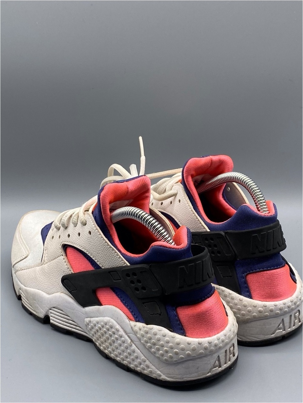 Nike Air Huarache Run White-Hot Lava-Blue Legend White - Picture 2 of 4